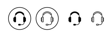 Kulaklık ikonu vektör illüstrasyonu. Kulaklık işareti ve sembol