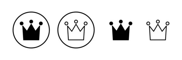 Illustrazione Vettoriale Icona Corona Segno Simbolo Della Corona — Vettoriale Stock