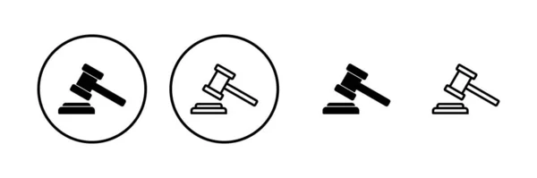 Illustration Vectorielle Icône Gavel Juge Signe Symbole Marteau Icône Loi — Image vectorielle