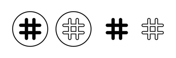 Ikona Hashtag Vektorové Ilustrace Znak Symbol Hashtag — Stockový vektor