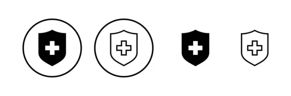Icono Seguro Médico Ilustración Vectorial Signo Símbolo Del Documento Seguro — Vector de stock