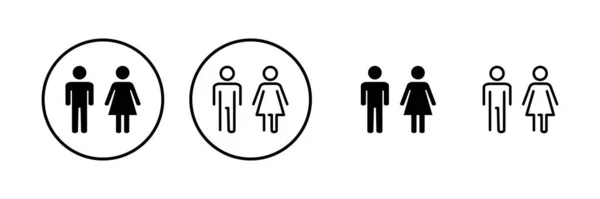 Ikona Muže Ženy Vektorová Ilustrace Mužské Ženské Znamení Symbol Dívky — Stockový vektor