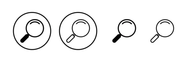 Szukaj Ilustracji Wektora Ikony Wyszukiwanie Szkła Powiększającego Znak Symbol — Wektor stockowy