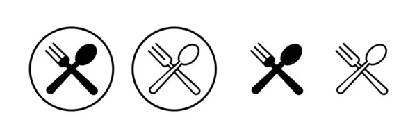 Κουτάλι Και Πιρούνι Εικονίδιο Διανυσματική Απεικόνιση Κουτάλι Πιρούνι Και Μαχαίρι — Διανυσματικό Αρχείο