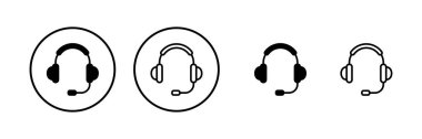 Kulaklık ikonu vektör illüstrasyonu. Kulaklık işareti ve sembol