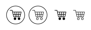 Alışveriş ikonu vektör illüstrasyonu. Alışveriş arabası işareti ve sembol. Trolley simgesi