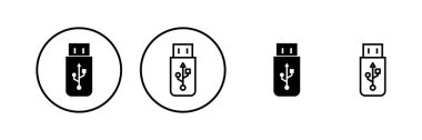 Usb simge vektör illüstrasyonu. Flaş disk işareti ve sembol. Flash disk işareti.