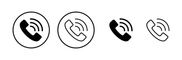 Chamar Ícone Ilustração Vetorial Sinal Telefone Símbolo Ícone Telefone Entre — Vetor de Stock