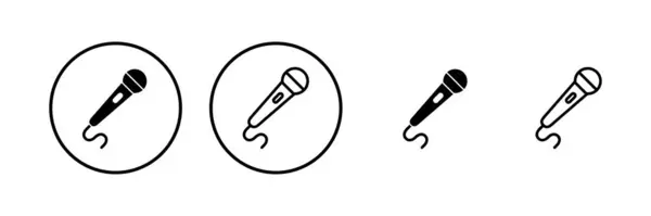 麦克风图标矢量插图 卡拉Ok标志和符号 — 图库矢量图片