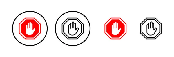 stock vector Stop icon vector illustration. stop road sign. hand stop sign and symbol. Do not enter stop red sign with hand