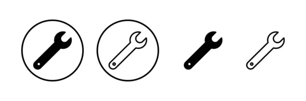レンチアイコンベクトルイラスト 修理アイコン 道具の記号や記号 — ストックベクタ