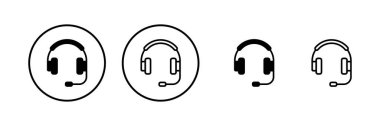 Kulaklık ikonu vektör illüstrasyonu. Kulaklık işareti ve sembol