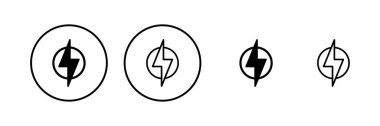 Şimşek simgesi vektör illüstrasyonu. Elektrik işareti ve sembol. Güç simgesi. enerji işareti