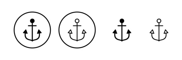 Якорная Иконка Векторной Иллюстрации Знак Символ Якоря Якорная Икона — стоковый вектор