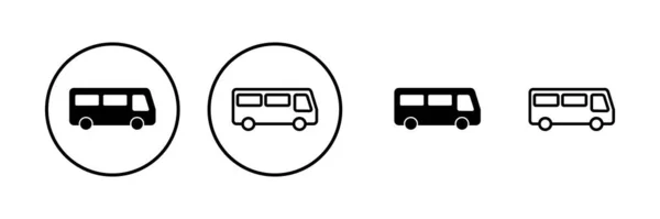 バスアイコンベクトルイラスト バスの標識と記号 輸送記号 — ストックベクタ