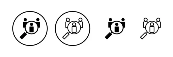 Найм Векторной Иллюстрации Значка Поиск Вакансии Знак Символ Концепция Человеческих — стоковый вектор