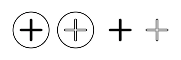 Icono Más Ilustración Vectorial Añadir Más Signo Símbolo — Archivo Imágenes Vectoriales