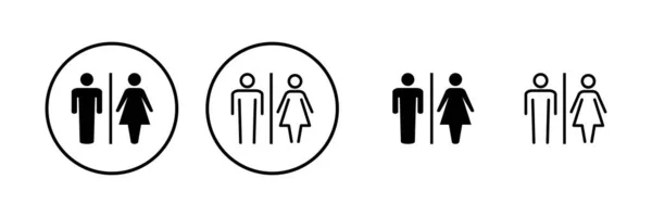 Ilustrasi Vektor Ikon Toilet Anak Perempuan Dan Anak Laki Laki - Stok Vektor