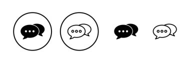 Sohbet ikonu vektör illüstrasyonu. Konuşma balonu işareti ve sembol. Yorum simgesi. ileti