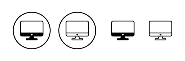 Ikona Vektoru Počítače Značka Symbol Monitoru Počítače — Stockový vektor
