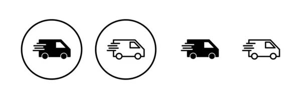 Szállító Teherautó Ikon Vektor Illusztráció Szállítási Teherautó Jel Szimbólum Szállítási — Stock Vector
