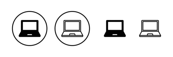 笔记本电脑图标矢量插图 计算机符号和符号 — 图库矢量图片