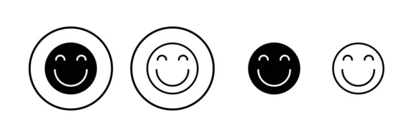 微笑图标矢量插图 微笑的情感图标 反馈标志和符号 — 图库矢量图片