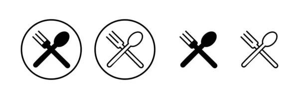 Κουτάλι Και Πιρούνι Εικονίδιο Διανυσματική Απεικόνιση Κουτάλι Πιρούνι Και Μαχαίρι — Διανυσματικό Αρχείο