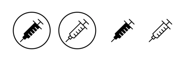 Spuit Pictogram Vector Illustratie Injectieteken Symbool Pictogram Vaccin — Stockvector
