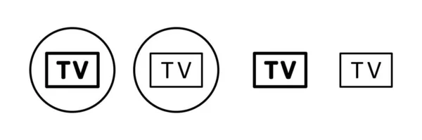 Pictogram Vector Illustratie Televisieteken Symbool — Stockvector
