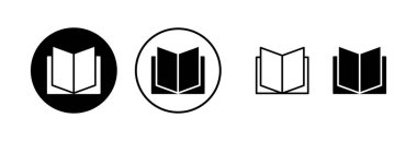Kitap ikonu vektör çizimi. Açık kitap işareti ve sembol. Kitap simgesi
