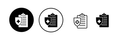 Tıbbi sigorta ikonu vektör çizimi. Sağlık sigortası ve sembol