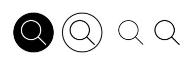 Arama simgesi vektör illüstrasyonu. Büyüteç işareti ve sembolü ara