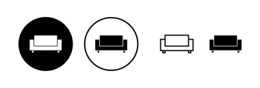 Koltuk simgesi vektör illüstrasyonu. Kanepe işareti ve sembol. mobilya simgesi