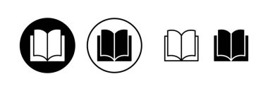 Kitap ikonu vektör çizimi. Açık kitap işareti ve sembol. Kitap simgesi