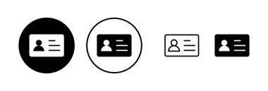 Lisans simgesi vektör illüstrasyonu. Kimlik kartı simgesi. Sürücü ehliyeti, personel kimlik kartı 