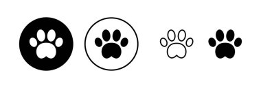 Paw simgesi vektör illüstrasyonu. Pençe izi ve sembol. köpek ya da kedi pençesi