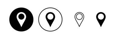 Pin simgesi vektör illüstrasyonu. Yer işareti ve sembol. hedef simgesi. harita iğnesi