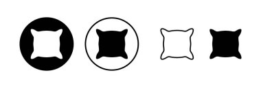 Yastık simgesi vektör çizimi. Yastık işareti ve sembol. Rahat yumuşacık yastık.