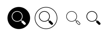 Arama simgesi vektör illüstrasyonu. Büyüteç işareti ve sembolü ara