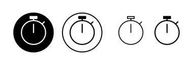 Kronometre ikon vektör illüstrasyonu. Zamanlayıcı işareti ve sembol. Geri sayım simgesi. Zaman Dönemi