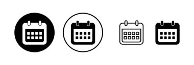 Takvim simgesi vektör illüstrasyonu. Takvim işareti ve sembol. Simge simgesini ayarla