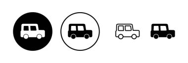 Araba ikonu vektör illüstrasyonu. Araba işareti ve sembol. küçük sedan