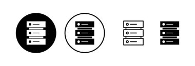 Veritabanı ikonu vektör illüstrasyonu. veritabanı işareti ve sembolü