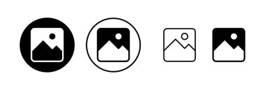 Resim simgesi vektör illüstrasyonu. Fotoğraf galerisi işareti ve sembol. resim simgesi