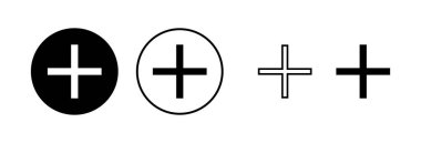 Artı simge vektör illüstrasyonu. Artı işareti ve sembol ekle
