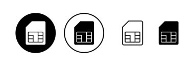 Sim kart simgesi vektör illüstrasyonu. çift sim kart işareti ve sembol