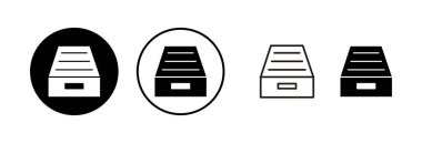 Dizin simgesi illüstrasyonunu arşivle. Belge vektör simgesi. Depolama simgesini arşivle.