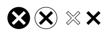 Simge vektör çizimini kapat. İşareti ve sembolü sil. çapraz işaret