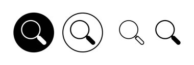 Arama simgesi vektör illüstrasyonu. Büyüteç işareti ve sembolü ara